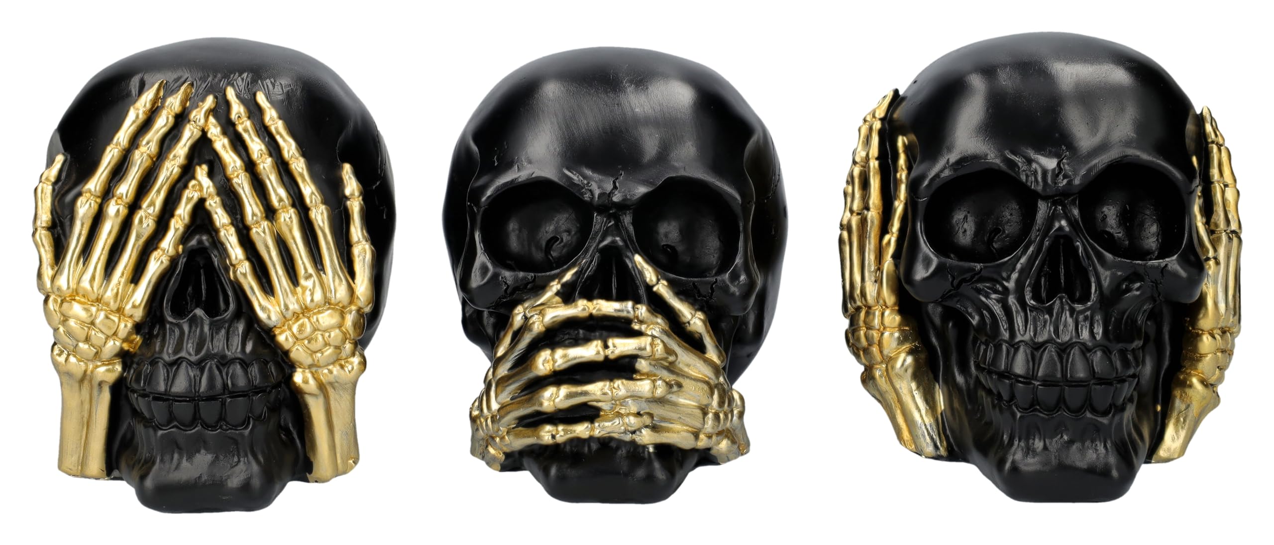 Figuren Shop GmbH Teschio non è un male 12 cm – nero oro decorazione teschio