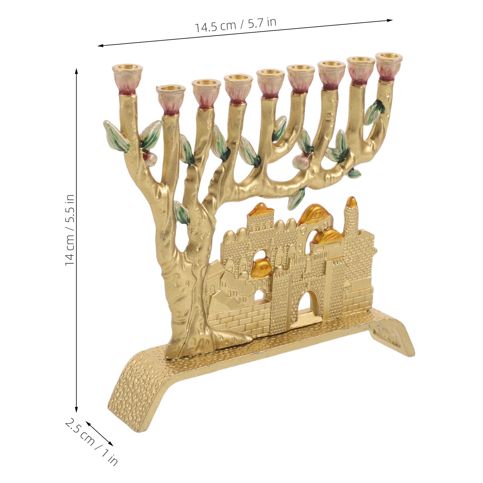 Lega di Alluminio Candelabro Oro Ebraico a Nove Bracci