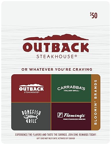 Bloomin' Brands Tarjeta de regalo de restaurante multimarca Outback Steakhouse $50