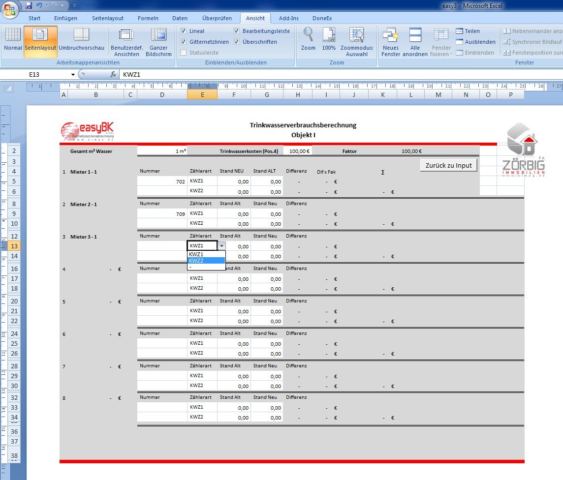 NEU 2022/2023, PRIXUS - Easy3 - Betriebskostenabrechnung / Nebenkostenabrechnung, Kompatibel mit MICROSOFT Excel. Geld zurück für alle Jahre!