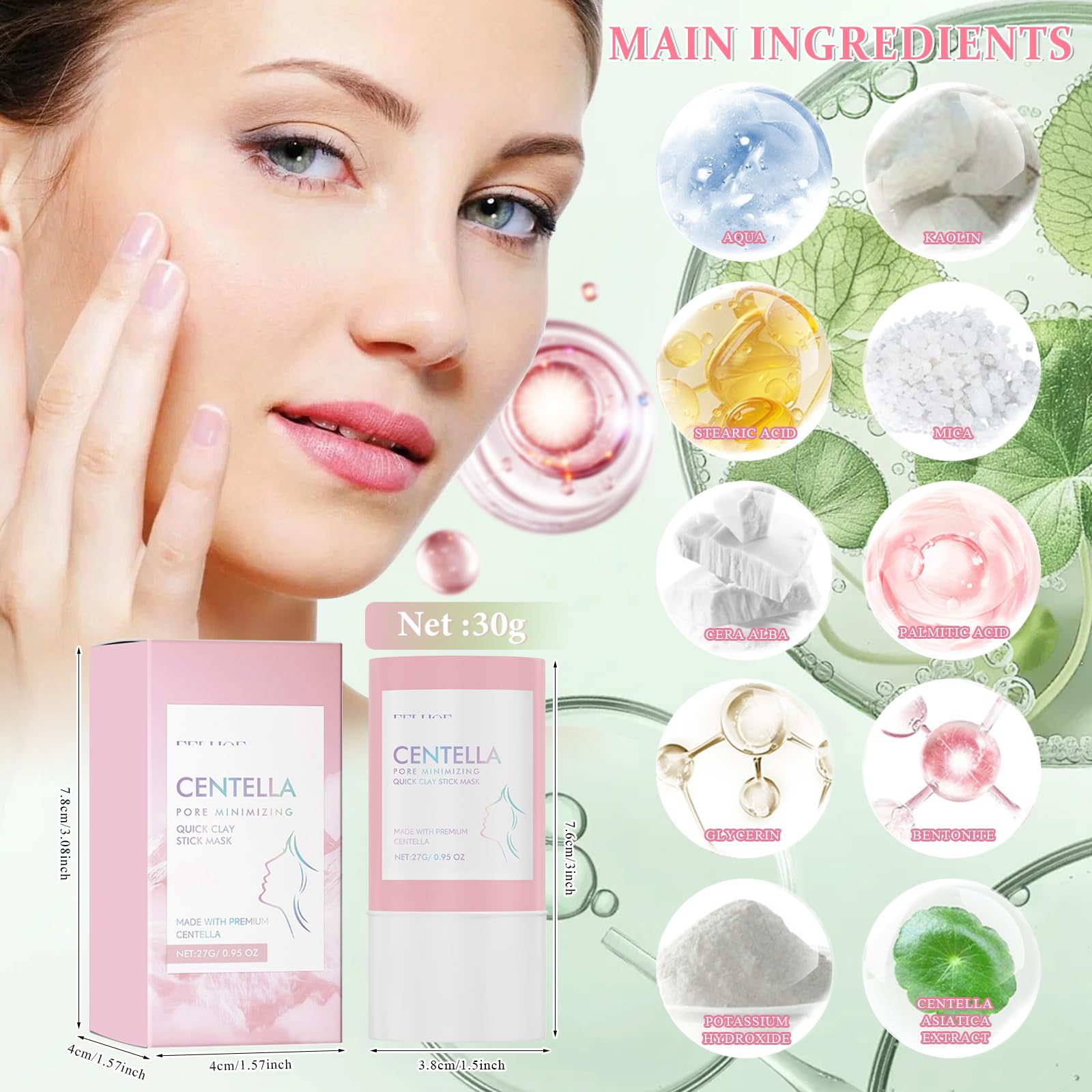 2 Pezzi Centella Kit, Centella Cleansing Oil + Centella Stick Mask, Cleansing Oil, Olio Detergente Viso, Deterge Delicatamente in Profondità e Restringe i Pori