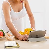 Vista 4 de Fuzion Báscula digital de cocina, báscula de precisión de 105.82 oz/0.00 oz con 2 bandejas, pequeña báscula digital de gramos y onzas, escala