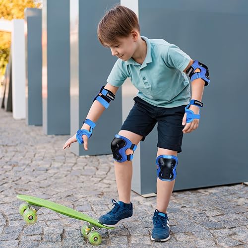 Miniatura 5 de BOSONER Rodilleras para niñosjóvenes, coderas, equipo de protección para patines de ruedas, ciclismo, BMX, bicicleta, patinaje, patinaje en línea,