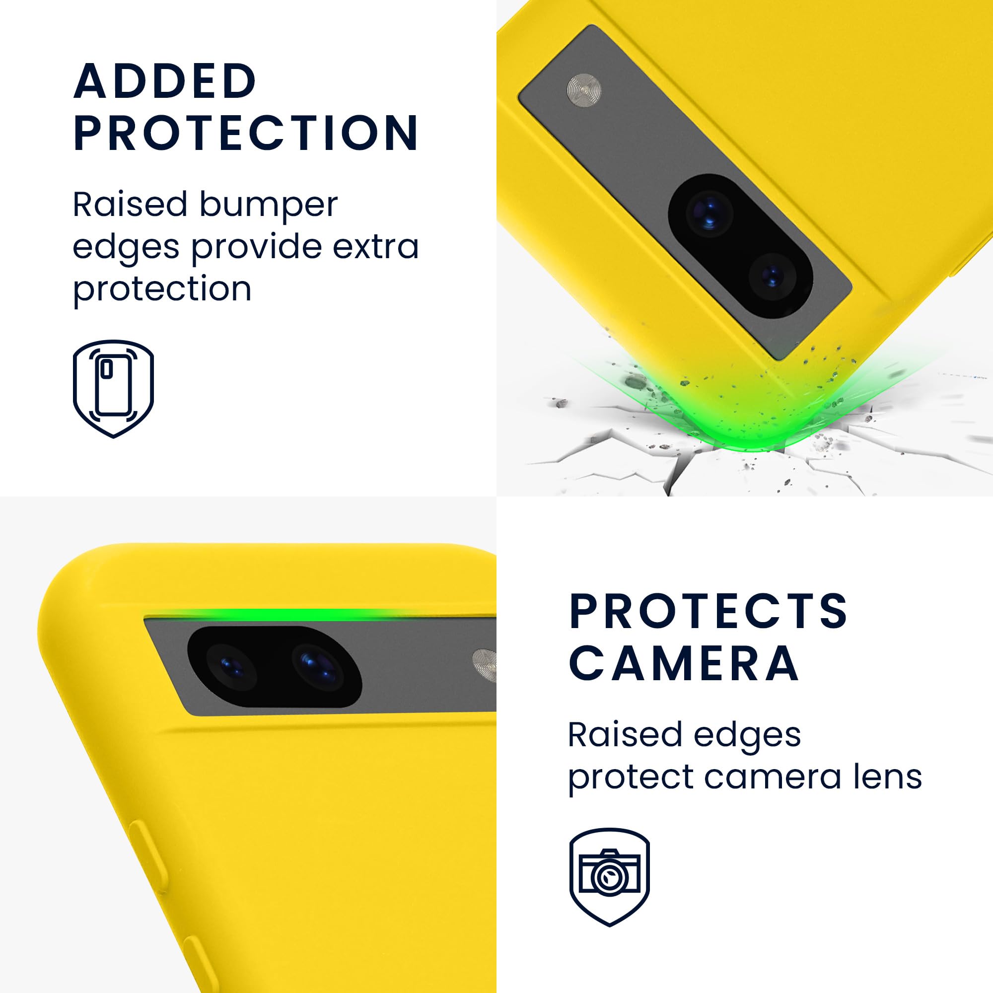 kwmobile Case Compatible with Google Pixel 8a Case - Slim Protective TPU Silicone Phone Cover - Radiant Yellow - Image 3
