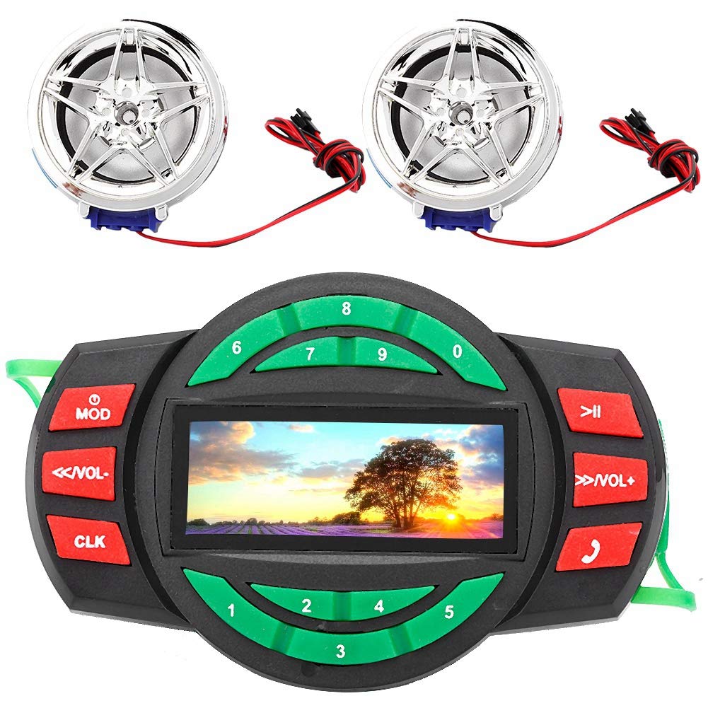 Lettore MP3 per moto BT, Fydun Lettore MP3 impermeabile per moto Lettore MP3 per radio BTcon supporto per ricarica telefono Supporto USB Riproduzione USB, riproduzione scheda TF, formato MP3