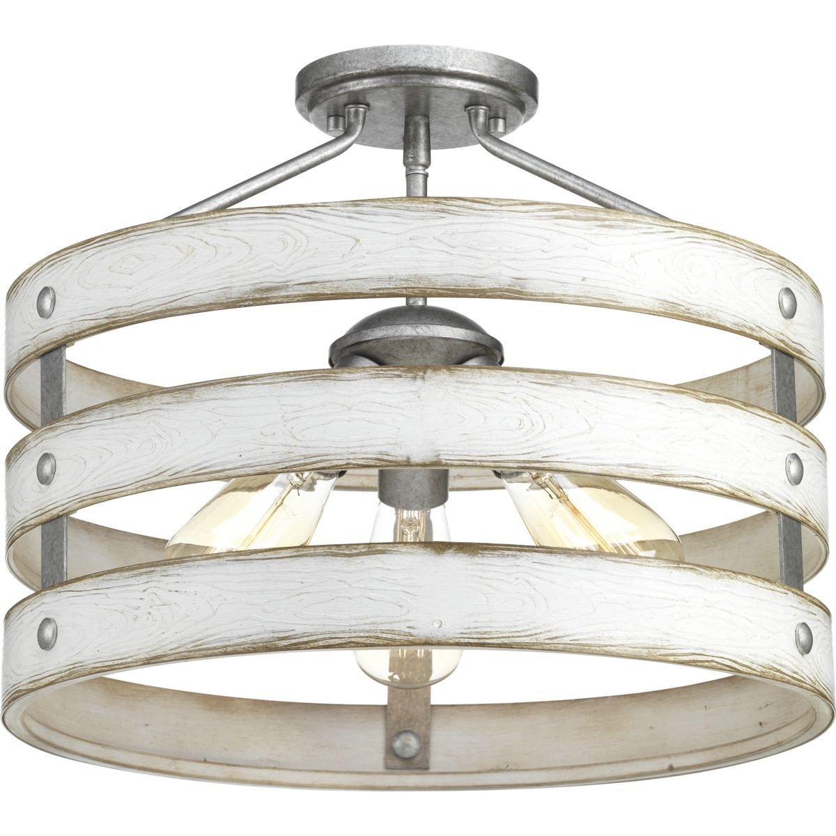 Progress Lighting P350049-141 Gulliver Semi-Flush/Convertible, Galvanized Finish, Gray-image-43