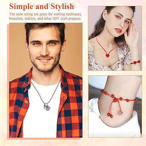 Miniatura 9 de Anezus Cordón de nailon de color arcoíris, cuerda de nailon para manualidades, cuerda de satén sedoso para pulseras trenzadas, collar de colgantes,