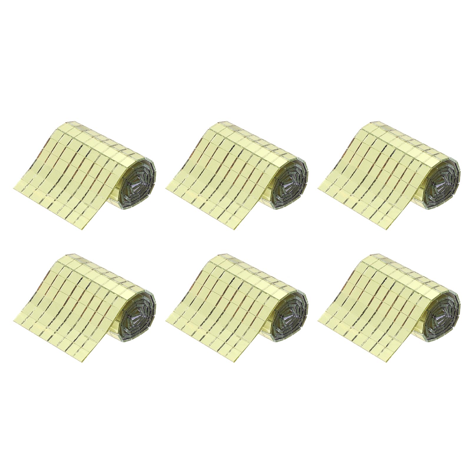 QUARKZMAN 2400 szt. szklane lustro dyskotekowe płytki samoprzylepne złote lustro mozaika 5 x 5 mm do dyskoteki, rzemiosła DIY, dekoracja KTV, 6 arkuszy