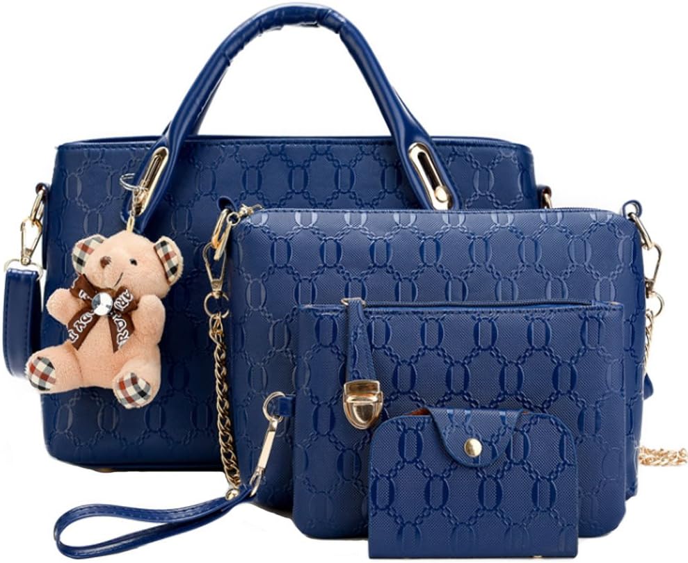 Women Ladies Pcs PurseTop Handle Satchel Hobo Handbag Set Large