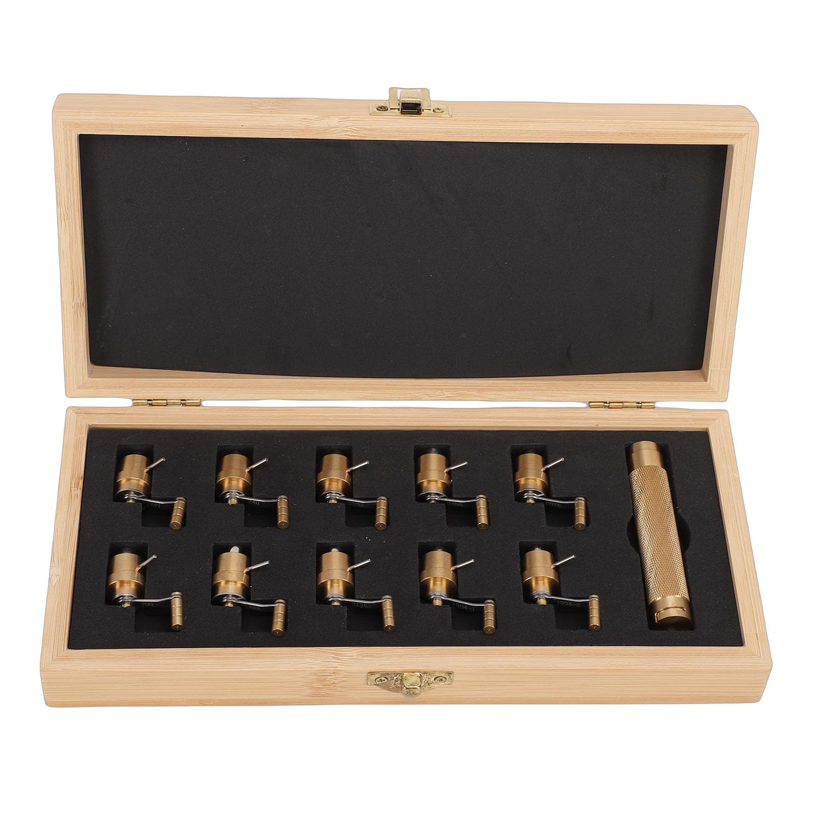 HVMBEUGOS ZJchao Brass Watch Mainspring Winder Set Professional Watch Winding Tool Kit with Carry Case for Watchmakers and Jewelry Repair Specialists Brass Bamboo Wood