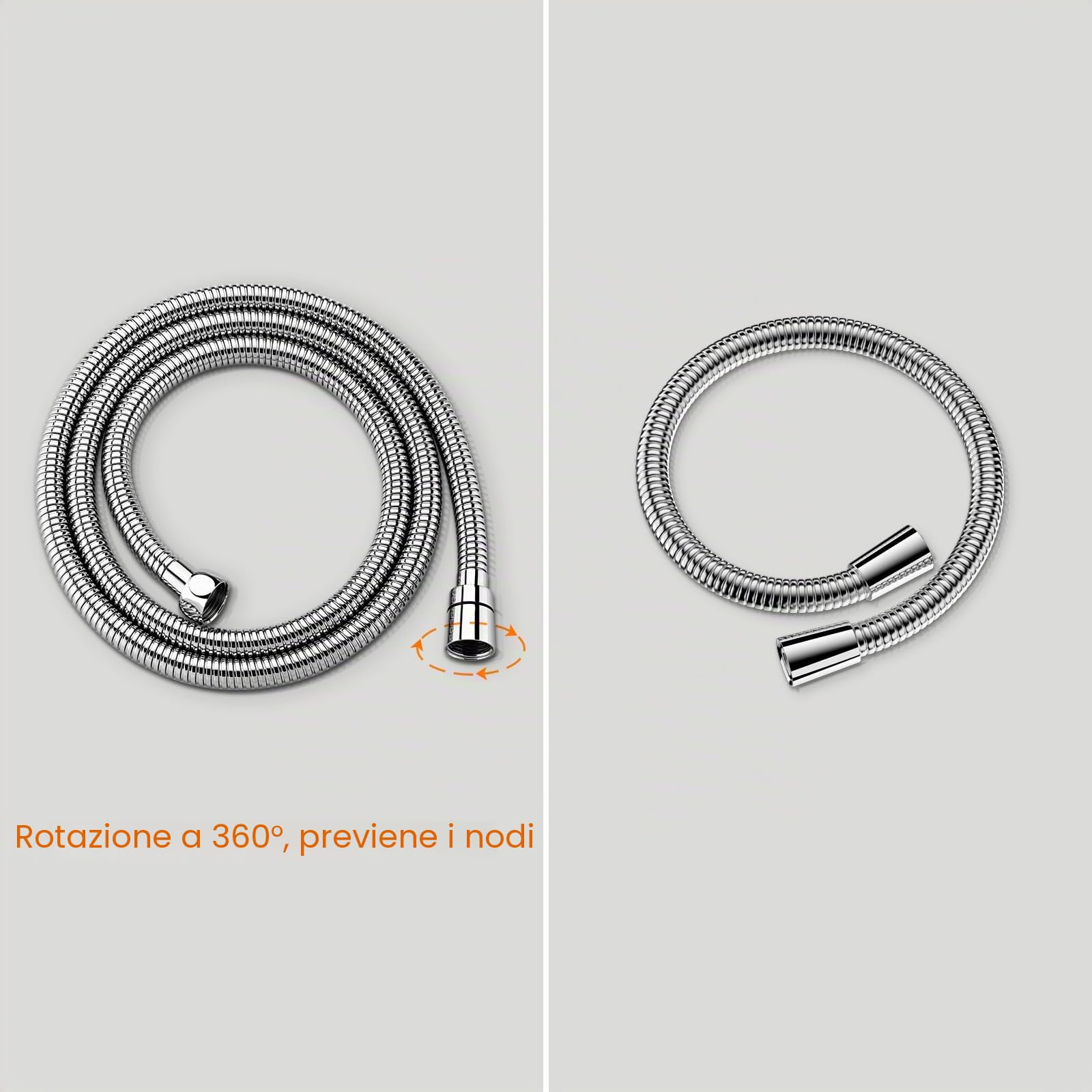 GRIFEMA Colonna Doccia Colonna Doccia Acciaio Inox Senza Miscelatore Fori Muro Regolabili Asta Doccia Gruppo Doccia Colonna Con Soffione e Doccetta Porta Ogetti Mensola 25x25cm, G7005