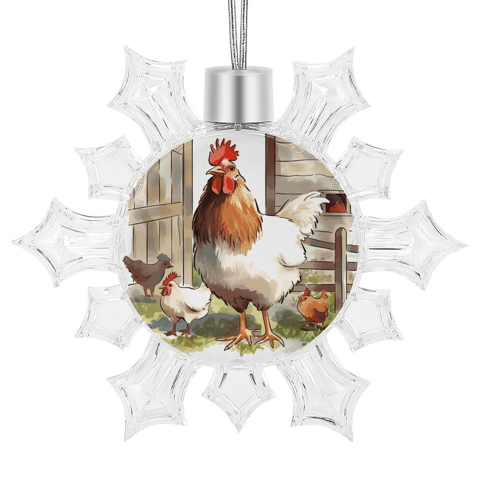 Farm Animals Snowflake Ornaments Cute Snowflake Pendant Exquisite Christmas Tree Ornaments for Christmas Weddings New Year Birthday Holiday Celebration