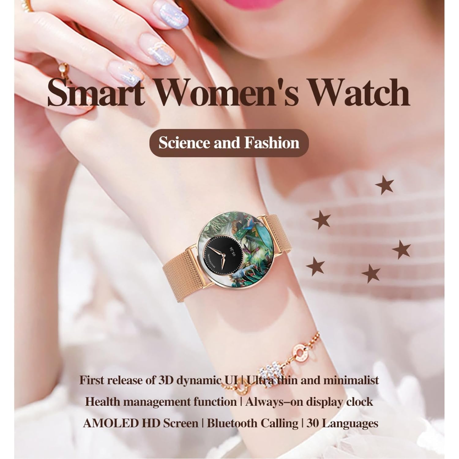 KELY PURE Smart Watch connected to a charging cable