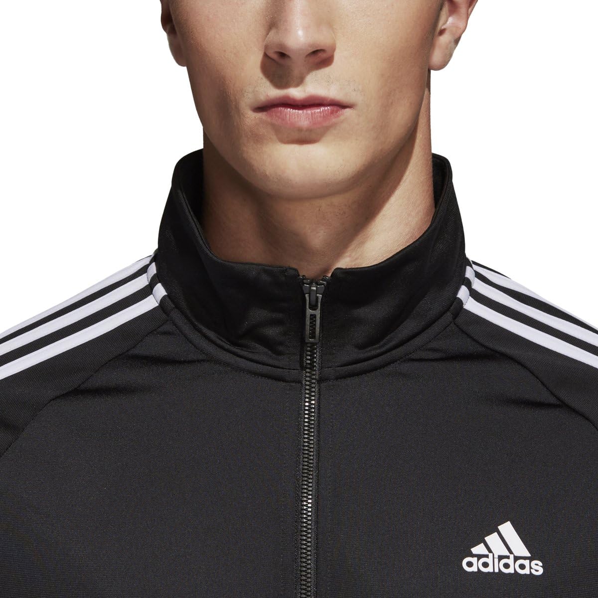 adidas Men's Athletics Essentials 3 Stripes Tricot Track Jacket X-Large Core Black/White