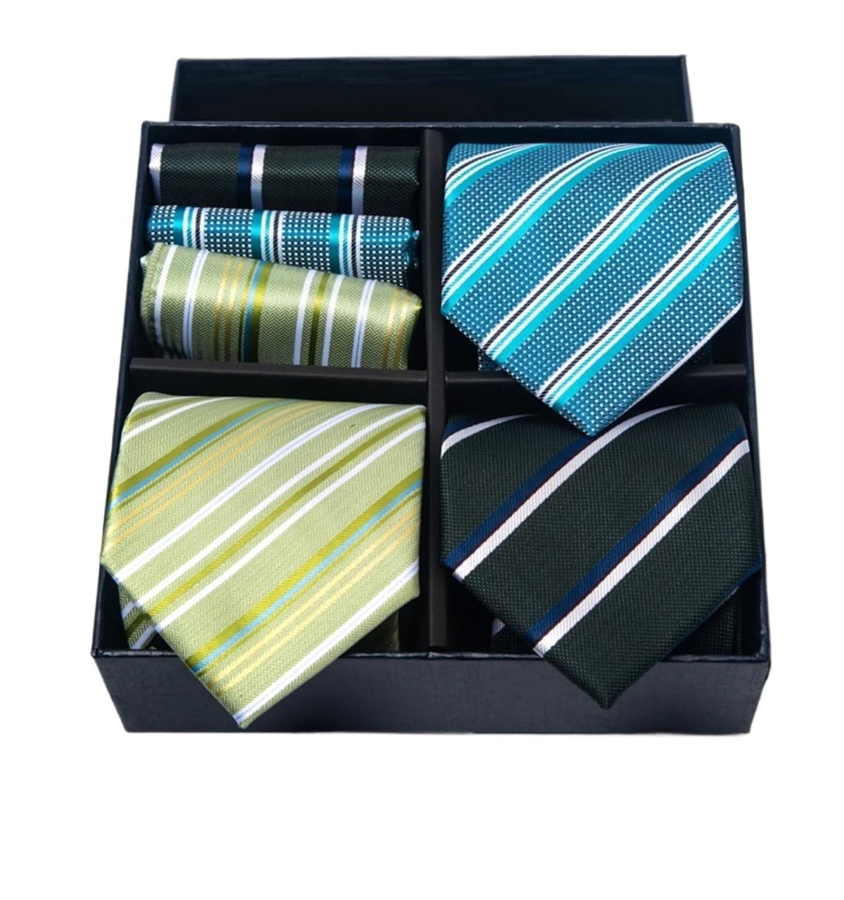 Geschenkbox Krawatte Taschentuch Einstecktücher Set Krawattenklammer Krawatte Männliche Kleidung Zubehör Braun Polka Dot(GL-49)