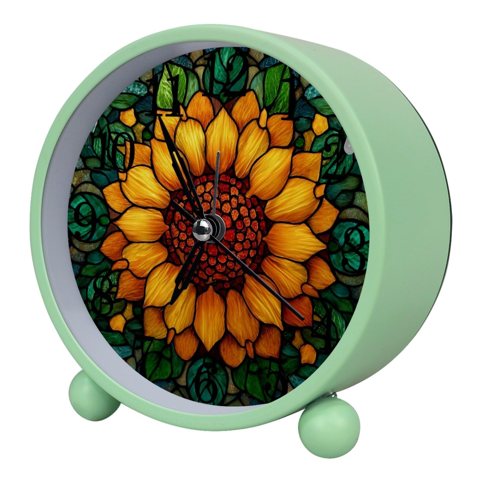 etoenbrc Watercolor Butterfly Silent Analog Alarm Clock Small Battery Operated Clock Slient Plastic Table Clock for Living Room Bedroom Color211