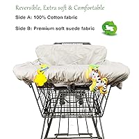 Vista 33 de Funda para carrito de compras para bebé de algodón, lavable a máquina para bebés, niños pequeños, niños o niñas, grandes (lindas)