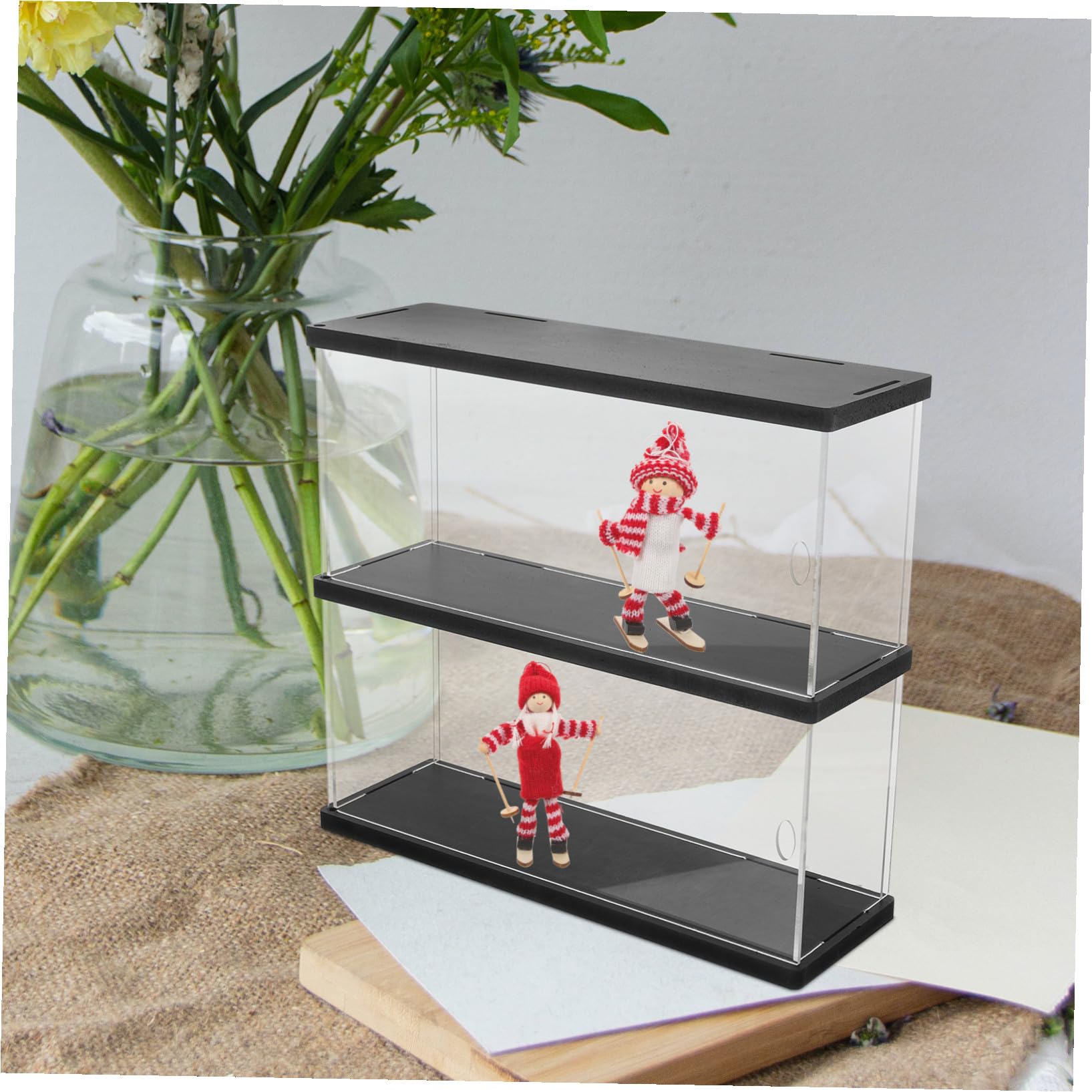 Toyvian Vitrine Acrylique Transparente Double Niveau pour Collectionneurs, Grosse Capacité, Protection Anti-poussière, Présentation Figurines Bubble Mart, Rangement Jouets, Boîte