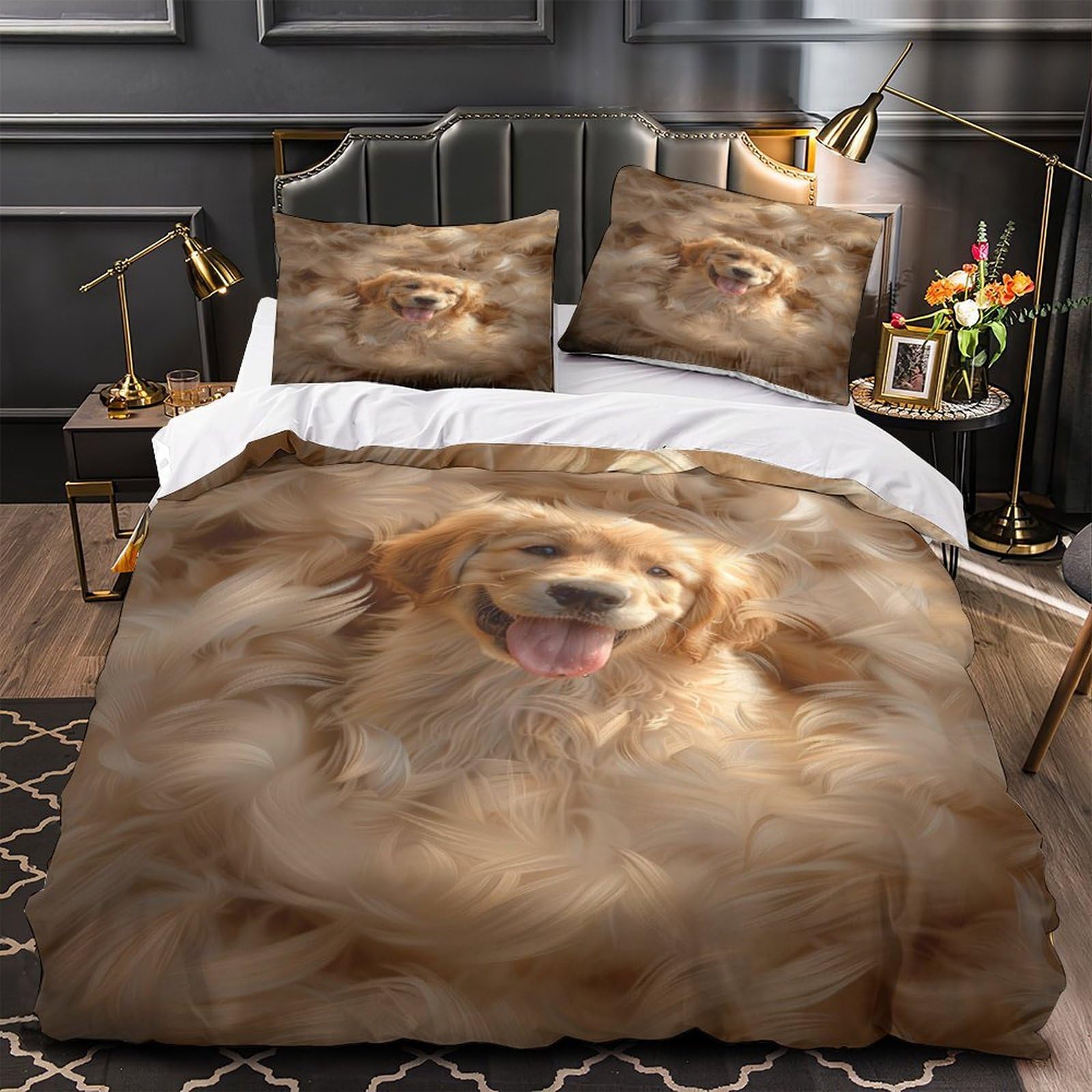 Parure de lit hypoallergique et respirante en microfibre 3D à fermeture éclair 135x200