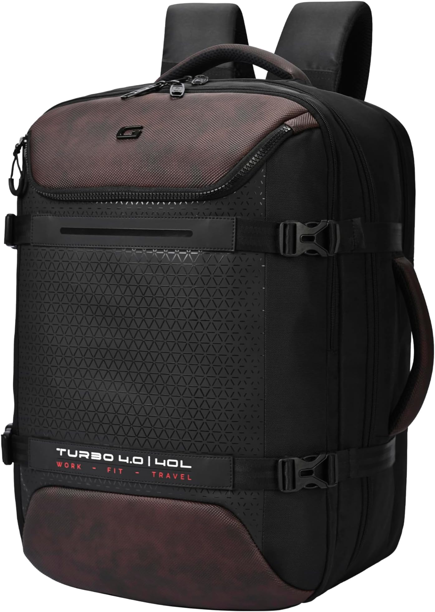 Turbo 4 19"/40L Anti Theft Large Water Resistant 4 Compartment Laptop Backpack with Raincover/Casual Backpack/Daypack/Travel Backpack/College Bag For Men/Women(Black-Brown)