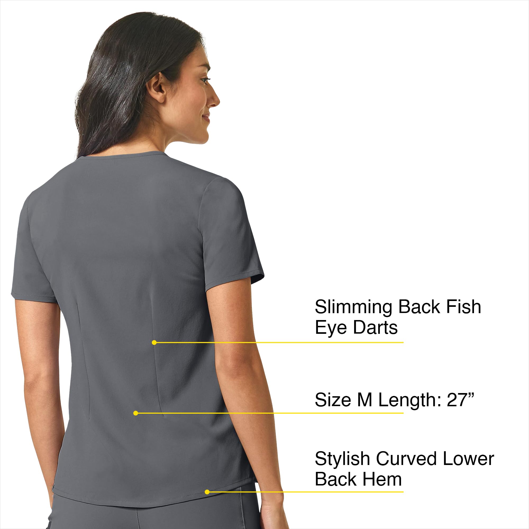 WonderWink Womens Mandarin Collar Tuck-in Top
