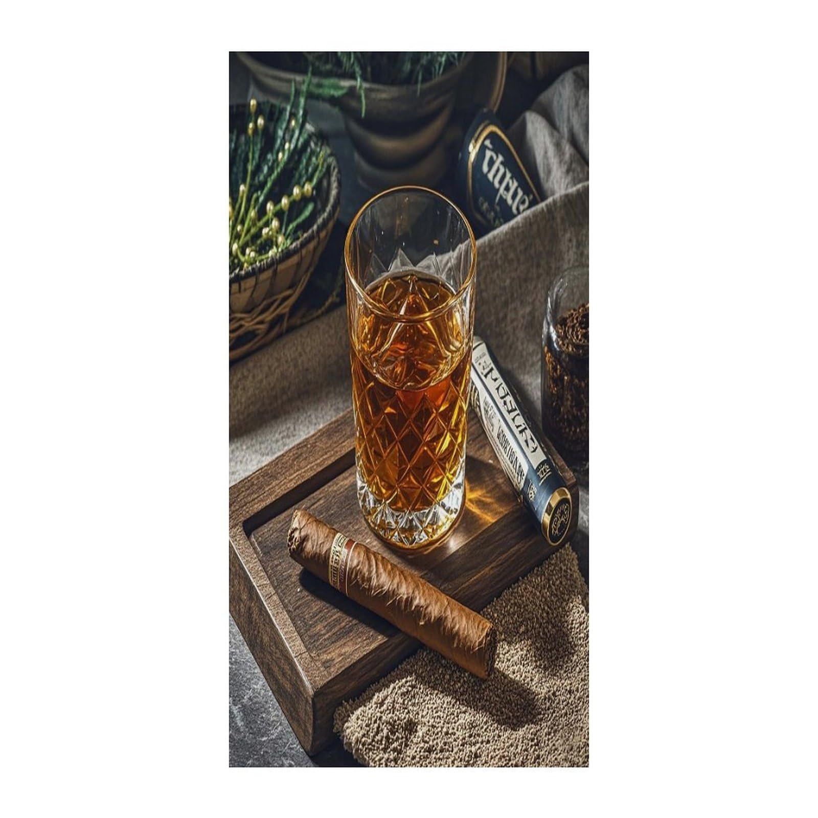 Cortina opaca para puerta de tabaco y whisky de un panel y 70x35.4 pulgadas