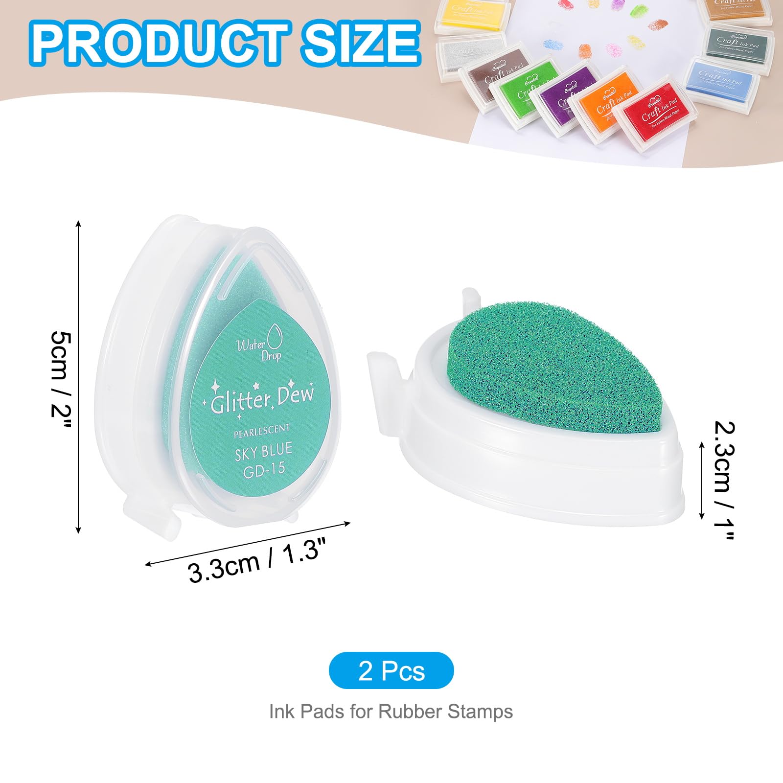 PATIKIL Craft Ink Pads for Stamps 2 Pcs Washable Finger Print Ink Stamp Pad Color DIY Rainbow for Rubber Stamps Paper Scrapbooking Fabric Wood - Image 2
