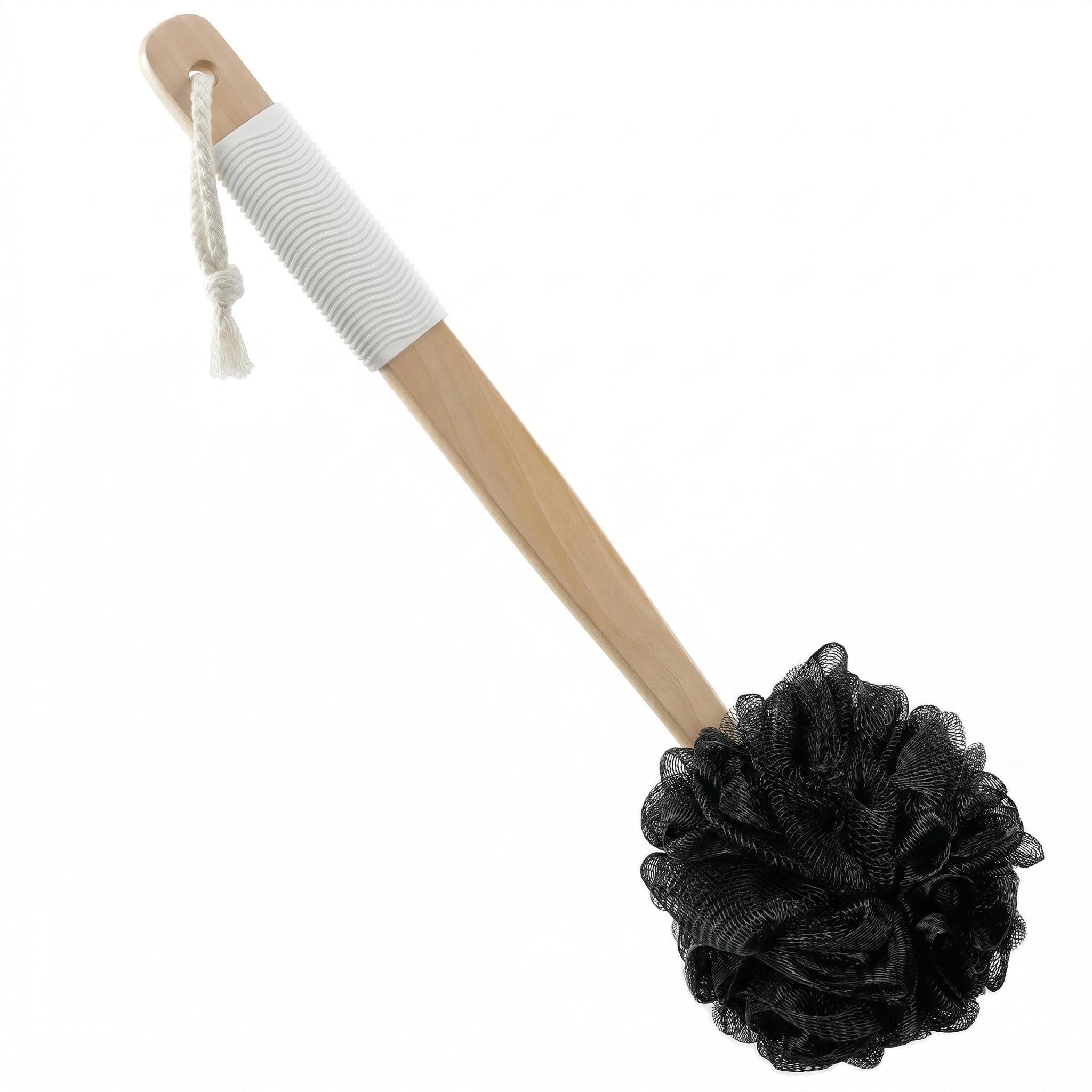RASDDER Long Handle Back Scrubber for Shower - About 16.5" Bath Brush with Non-Slip Grip - Body Loofah for Deep Exfoliation, Skin Polishing & Limited Mobility