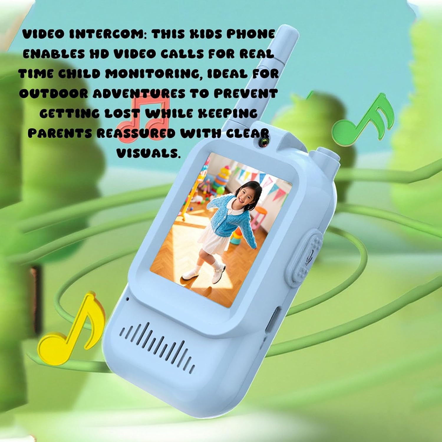 Video Walkie Talkie Toys 2 Pack, Rechargeable Children Intercom with Stable Connection & Safe Material, Indoor Outdoor Toys for Boys and Girls