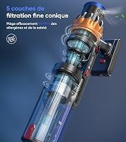MIBODE Akkumulátoros Porszívó 550W 70 Perc Üzemidő Intelligens Kijelző Automatikus Mód Szőnyeg Kemény Padló Kék 7