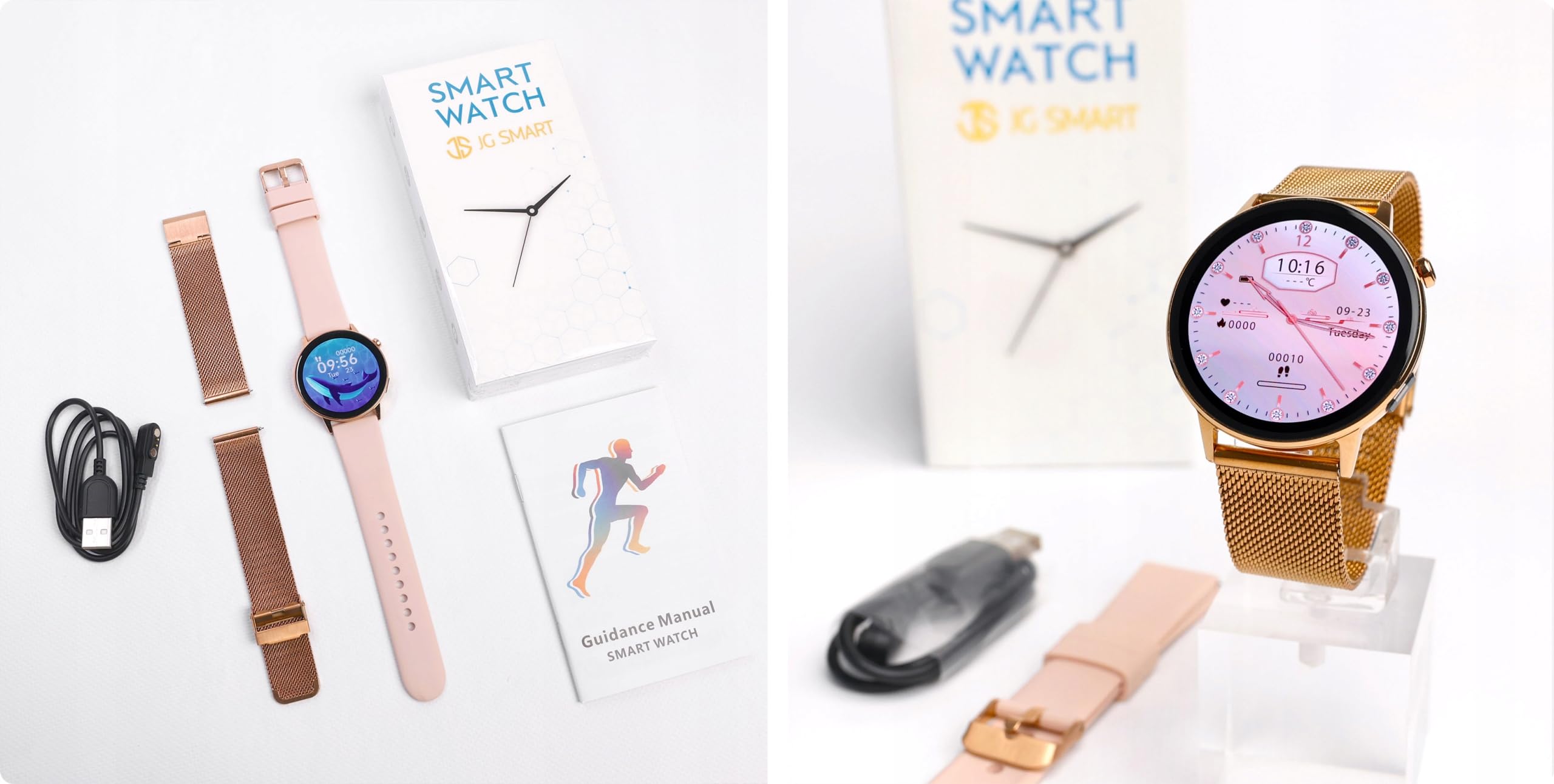 Smartwatch Damski Amoled Rozmowy Menu Polski - Zdrowie Sport Chat GPT Złoty