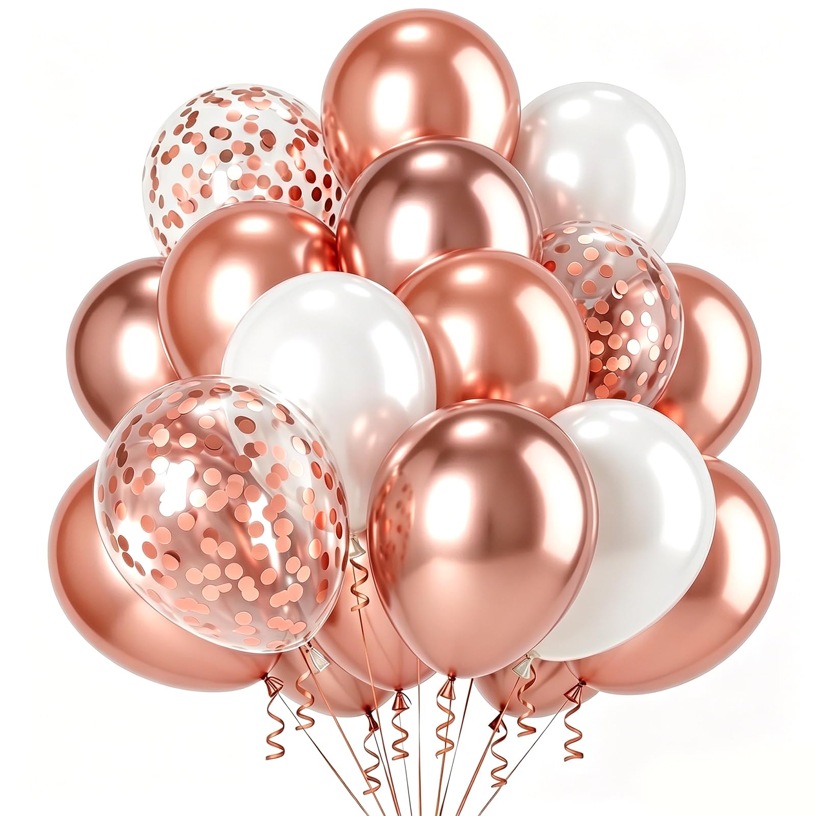 Rose Gold Balloons 100 pack, Rose Gold Birthday Decorations with Pink and White Birthday Balloons for Women Girls Valentine's Day Wedding Gender Reveal Baby Shower Bridal Shower Hen Party Decorations
