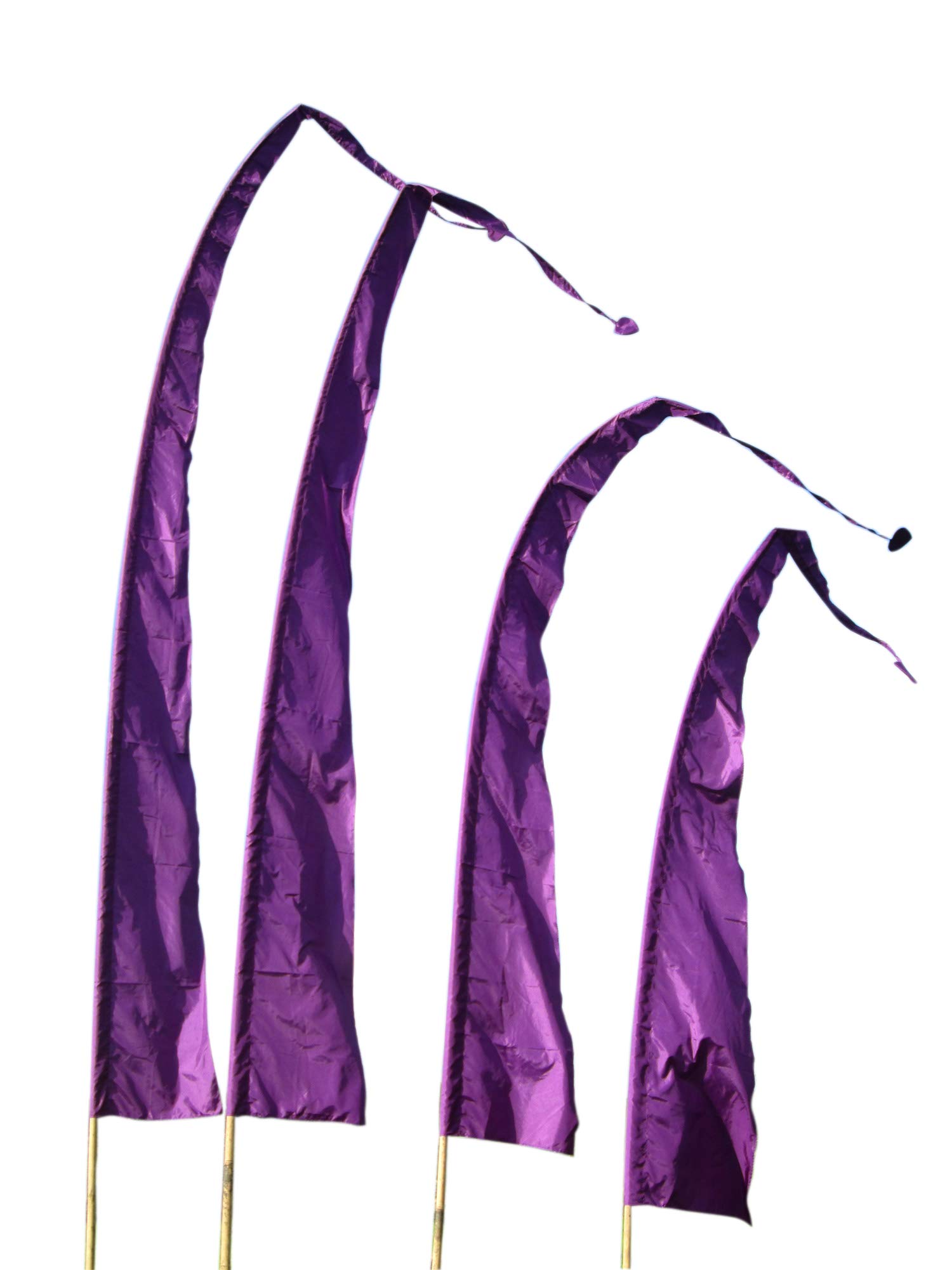 Balifahne 3 m Violett Ohne Stange | Umbul Gartenfahne Original Flagge | Yoga Fahne| Boho Dekofahne | Hochzeitsdeko & Event-Banner | Asiatische Windfahne | Geschenk für Gartenfreunde