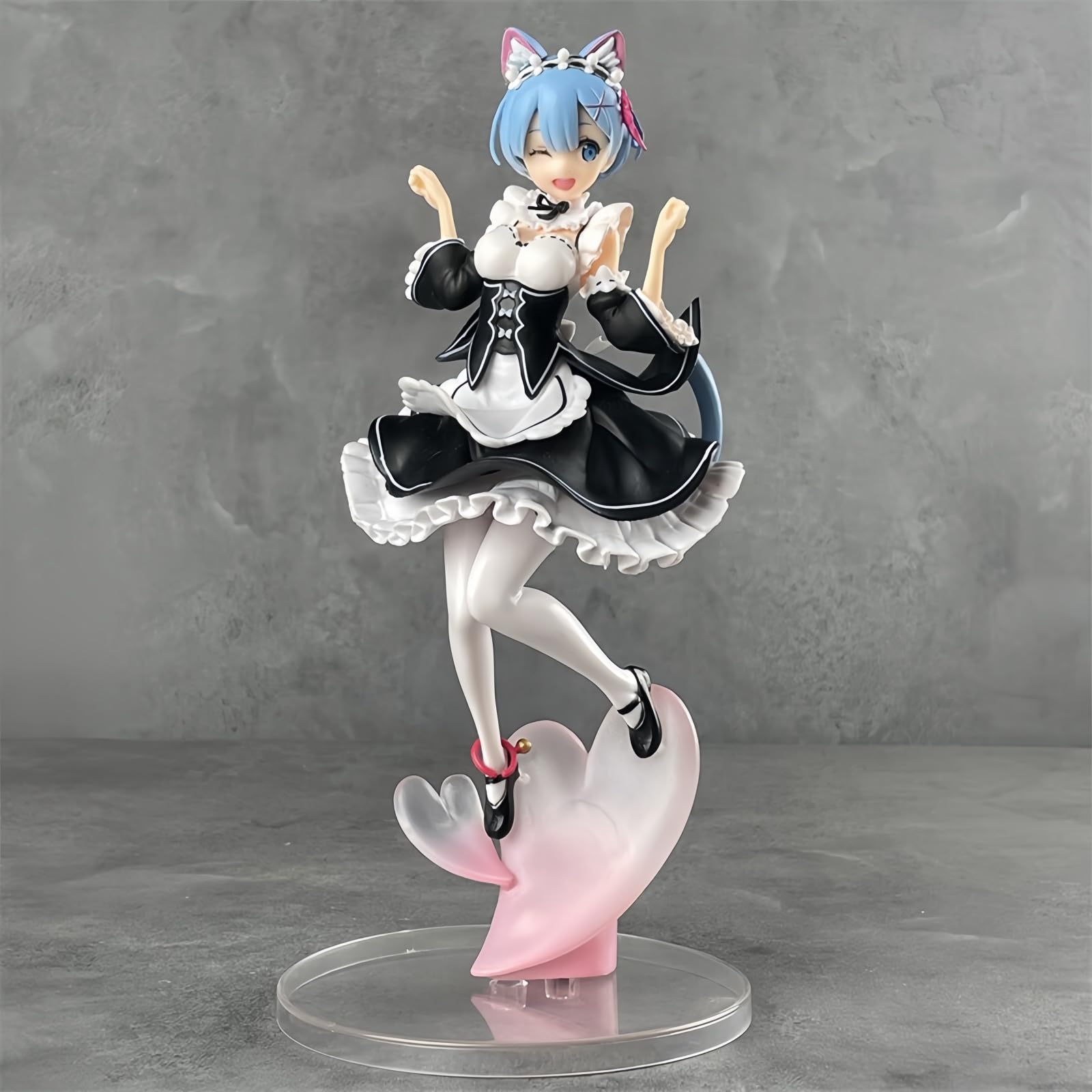 Zhongkaihua Re:0 Rem Figura Vestito Bianco Modello Anime PVC Modello Figurine Scrivania Auto Decorazione di Natale Decorazione della Casa Ornamento Regalo di Compleanno per i Fan, Action Figure, Circa