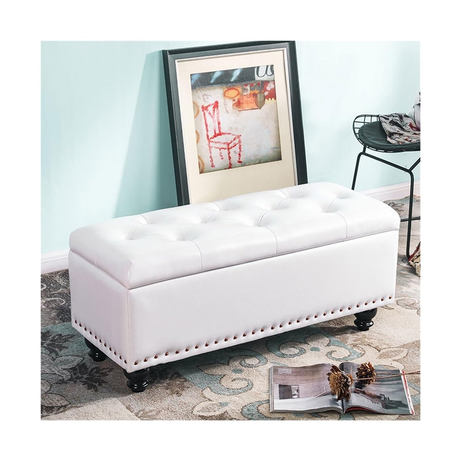 WDSOPK Footstool For Front Door Entrance Shoe-Changing Stool Can Be Used To Sit At The Door, Household Bedside Storage Stool, Long Sofa Stool Storage Stool Outdoor Bench Shoe Be（B-3Dx2Wx1Hcm）