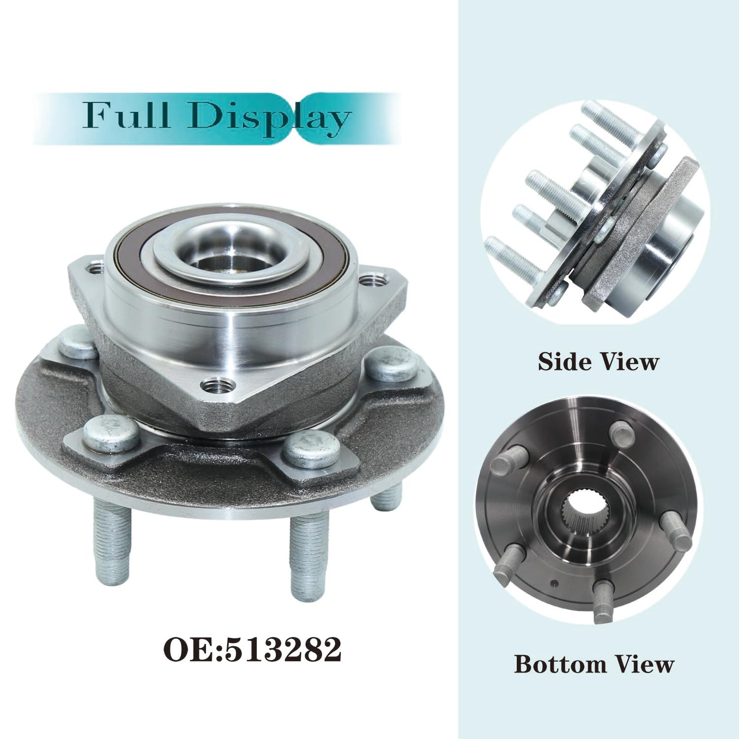 513282 Front/Rear Wheel Bearing and Hub Assembly Fit for Caddy CTS 2008-2019, XTS 18-19, Chevy Camaro 2010-2015, Impala 18-19, Driver Passenger Side, 5 Lugs w/ABS
