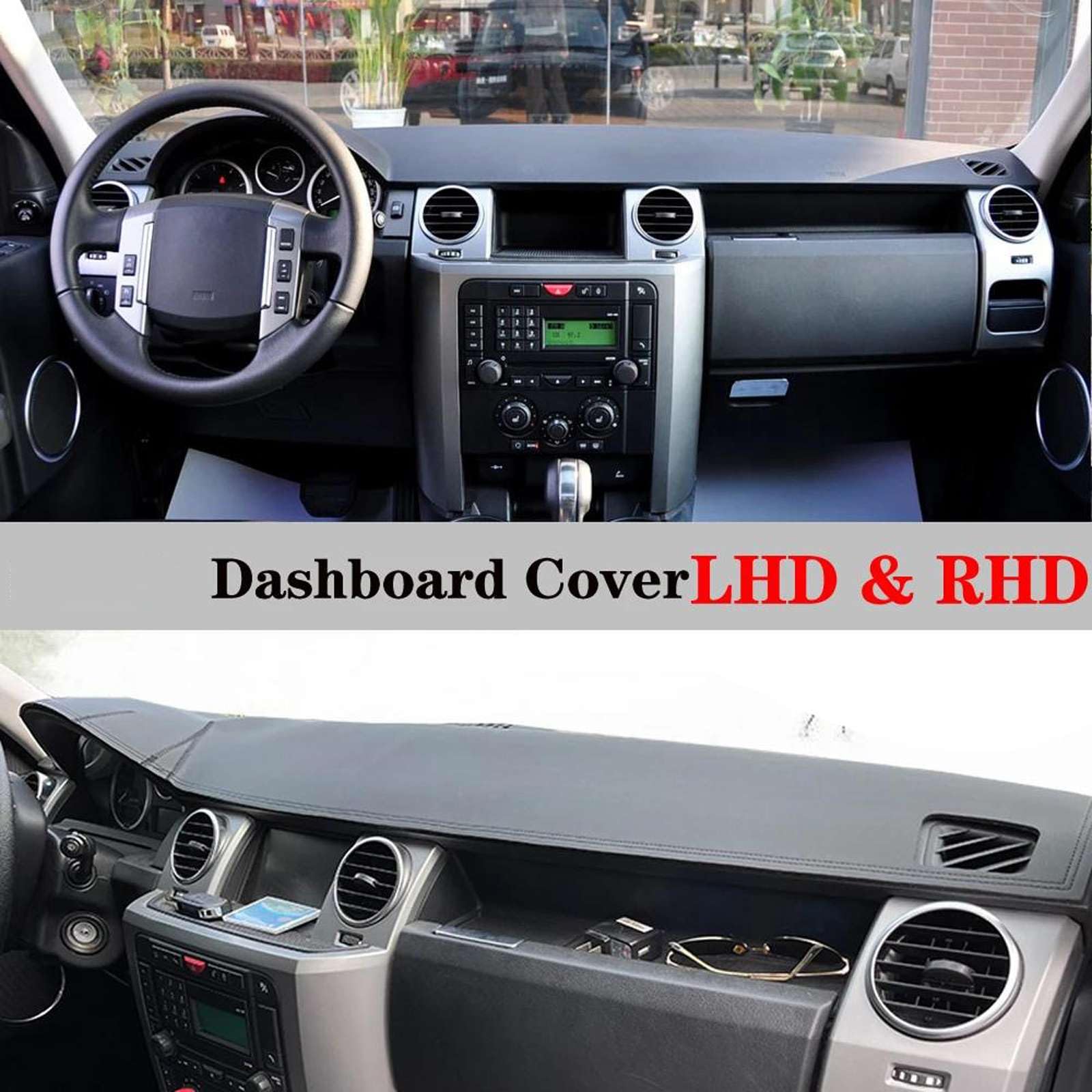 LXURY Tappetino per cruscotto in Pelle, Adatto per Land Rover LR3 Discovery 3 2005 2006 2007 2009 Accessori