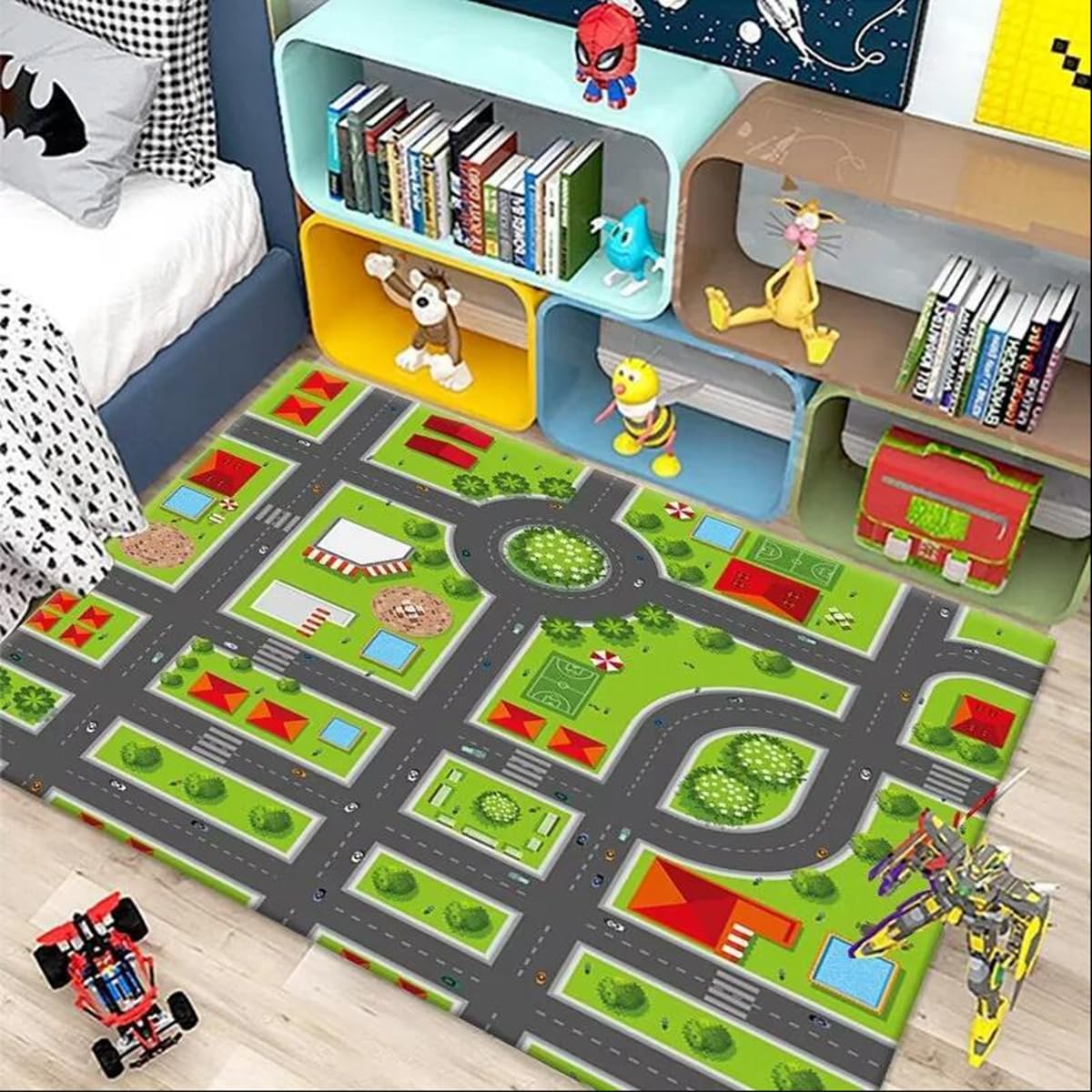Amazon.co.jp: 遊びマット 道路交通 子供ゲームパッド 防音 保育園