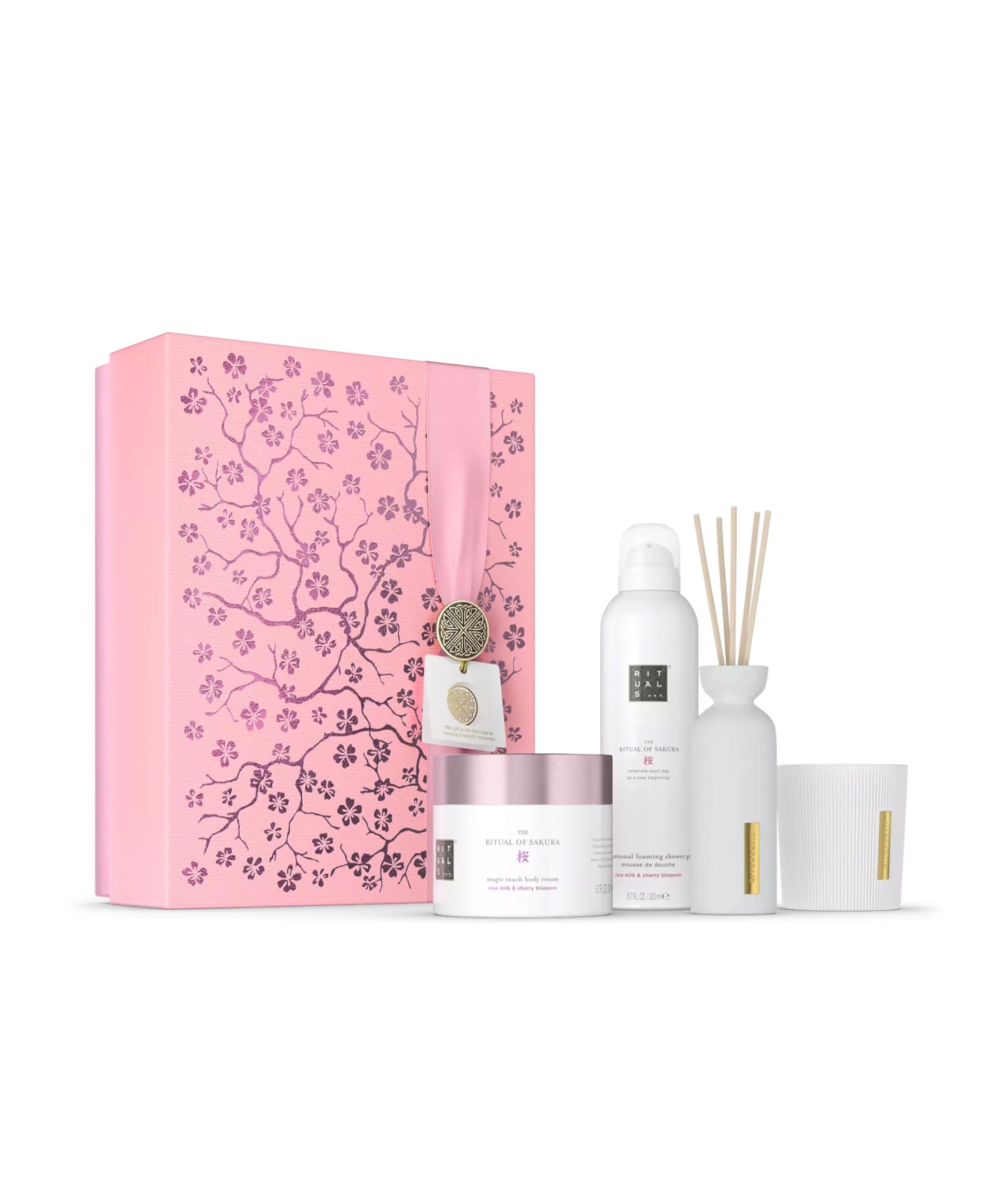 RITUALS Cofanetto regalo donna The Ritual of Sakura, Large – Set regalo donna con prodotti per la cura del corpo – Set bagno nutriente arricchito con latte di riso e fiore di ciliegio