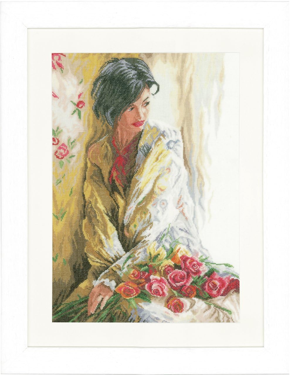 Lanarte Counted Cross Stitch Kit: Morning Beauty (Linen), NA, 34 x 50cm