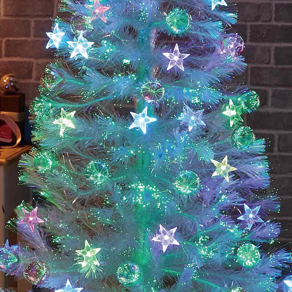 Amazon.co.jp: ホワイトファイバークリスマスツリー レインボースター