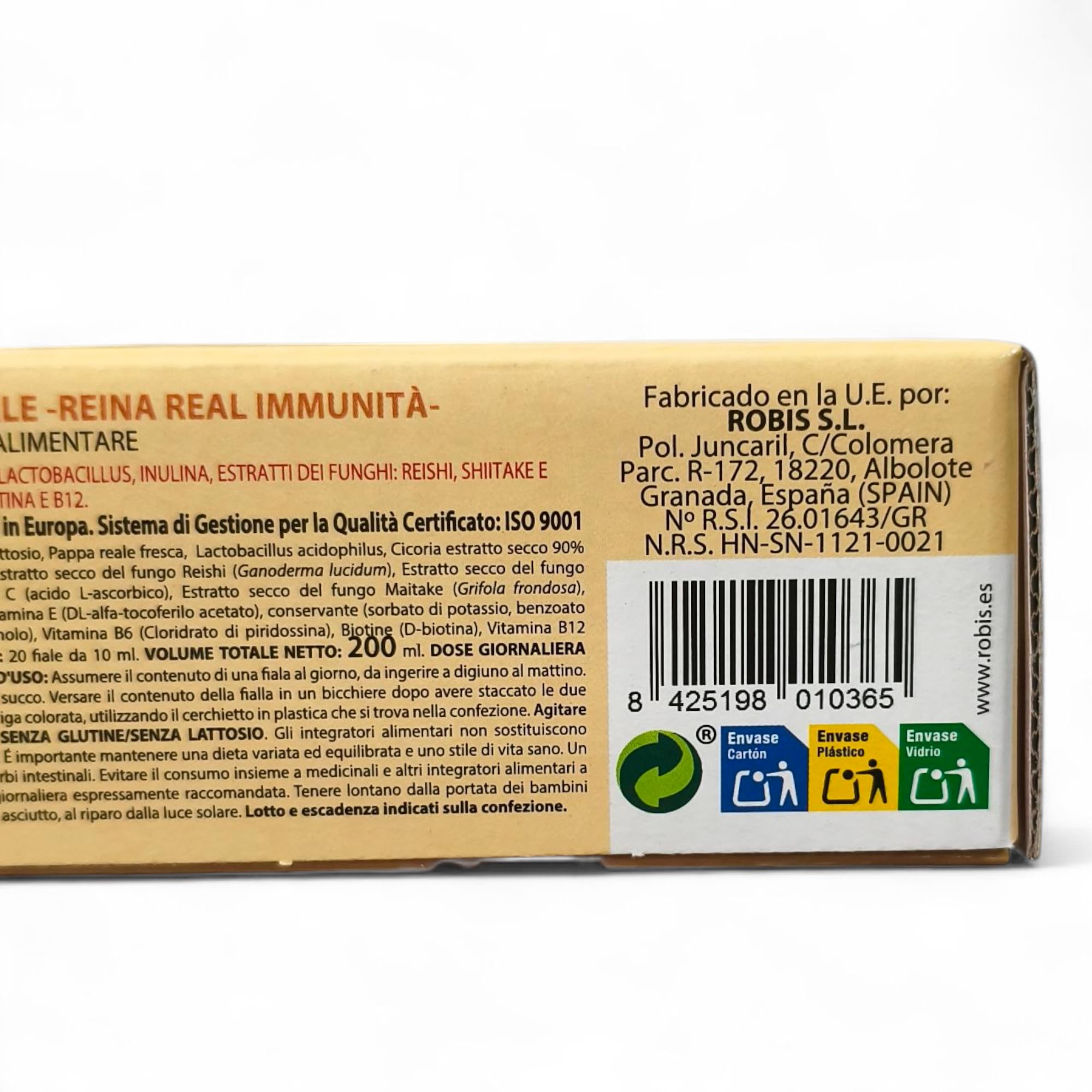 Robis Jalea Real Inmunidad - Pack Ahorro 2 x 20 Ampollas - Complemento Alimenticio con Shiitake, Maitake, Reishi, Probióticos y Vitaminas - Contribuye al Sistema Inmunológico