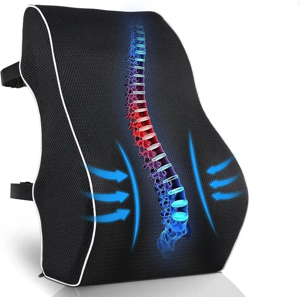 Almofada de Suporte Lombar para Cadeira de Escritório e Assento de Carro, Encosto Lombar, Almofada de Apoio Lombar, Almofadas de Assento de Carro para Dirigir