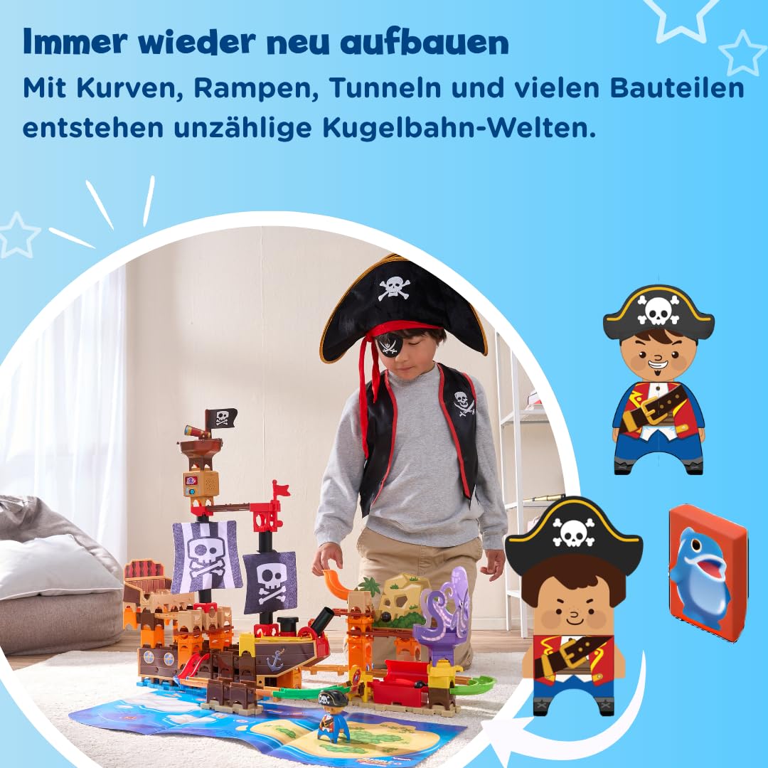 VTech Marble Rush Piratenschiff - 143 Teile Kugelbahn mit Kanone