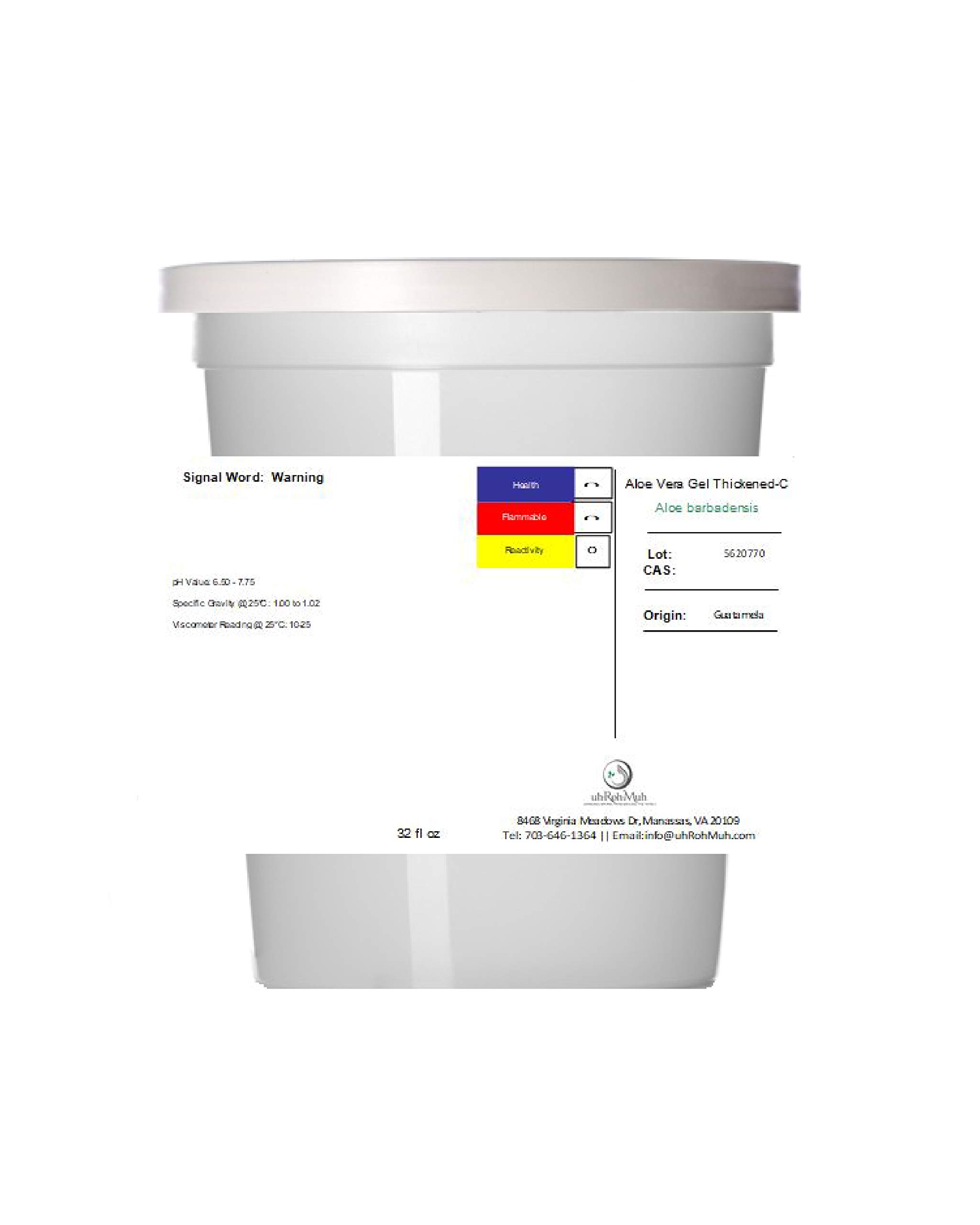 uh*Roh*Muh 100% Pure Aloe Vera Gel - Thick, Natural Aloe Gel | Sourced from Guatemala & Packaged in USA 32oz(Net Wt.: 0.9 kg/2 lbs)