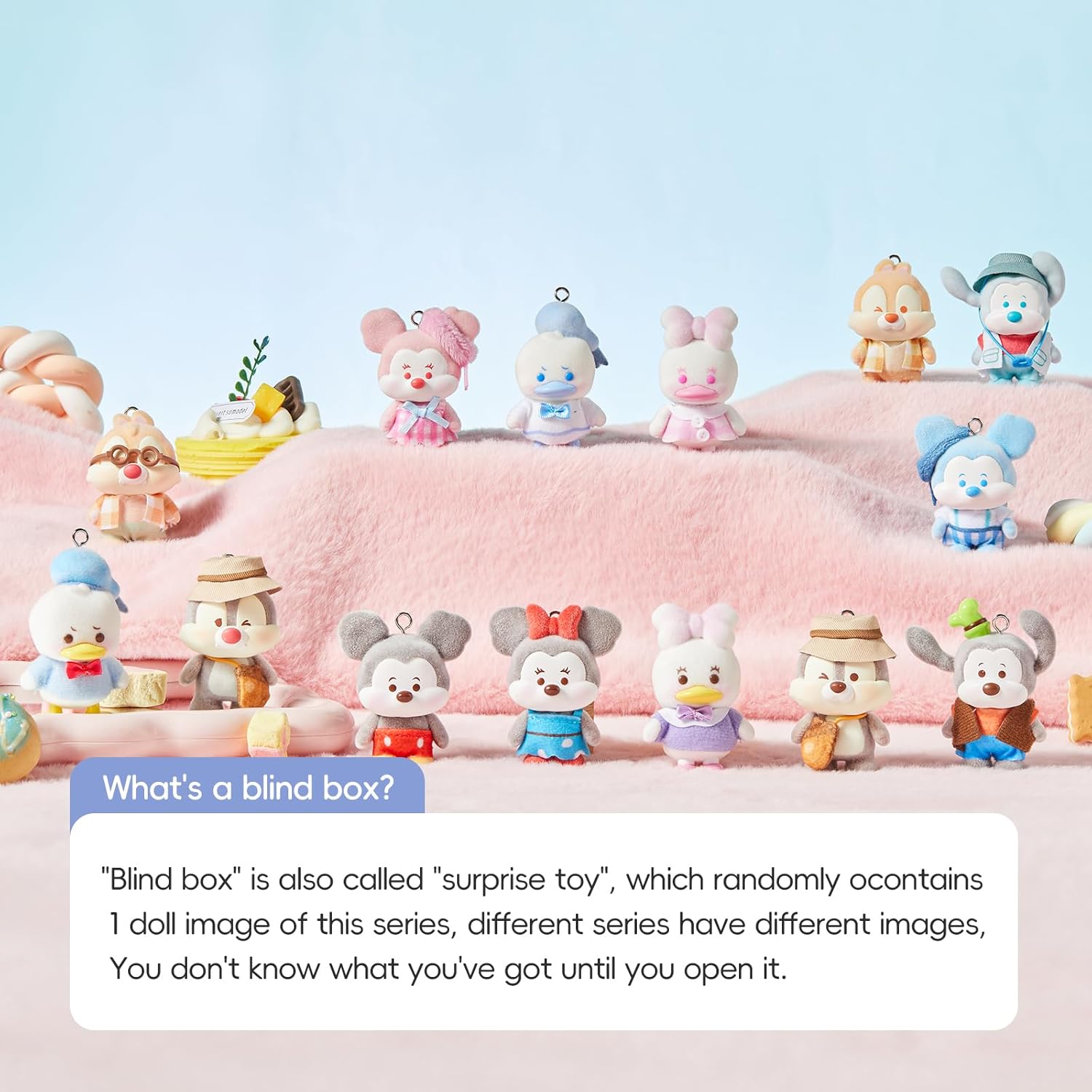 Disney Mickey Mouse Family Cha Cha Series Plush Keychain Blind Box, Bags Mobile Phone Charms, Home Decor Birthday Gifts