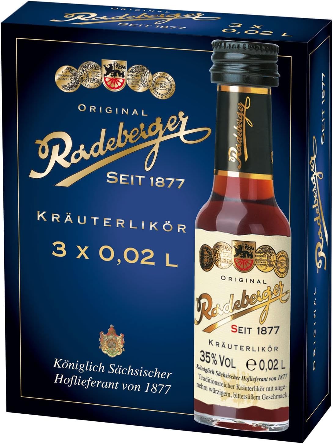 Radeberger | Original Radeberger Kräuterlikör Seit 1887 | 3 x 0,02l | 35 % vol. | Premium Kräuterschnaps Mit Der Langen Tradition | Bitter