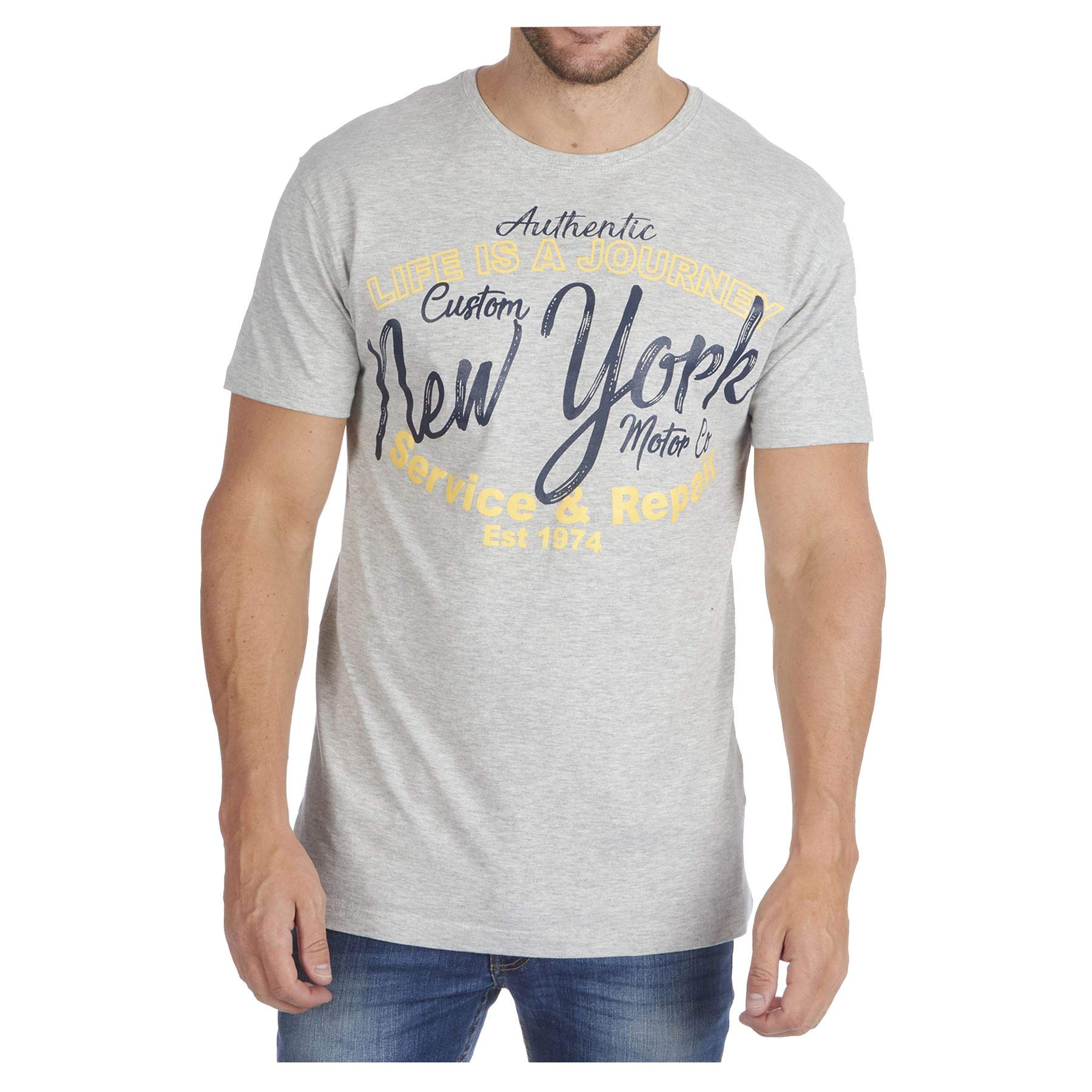 Style It UpNew Mens Printed T-Shirts Short Sleeve Crew Neck T Shirts Cotton Tees Casual Top Summer Outdoor Fun American Vintage Citys Regular/Plus Size