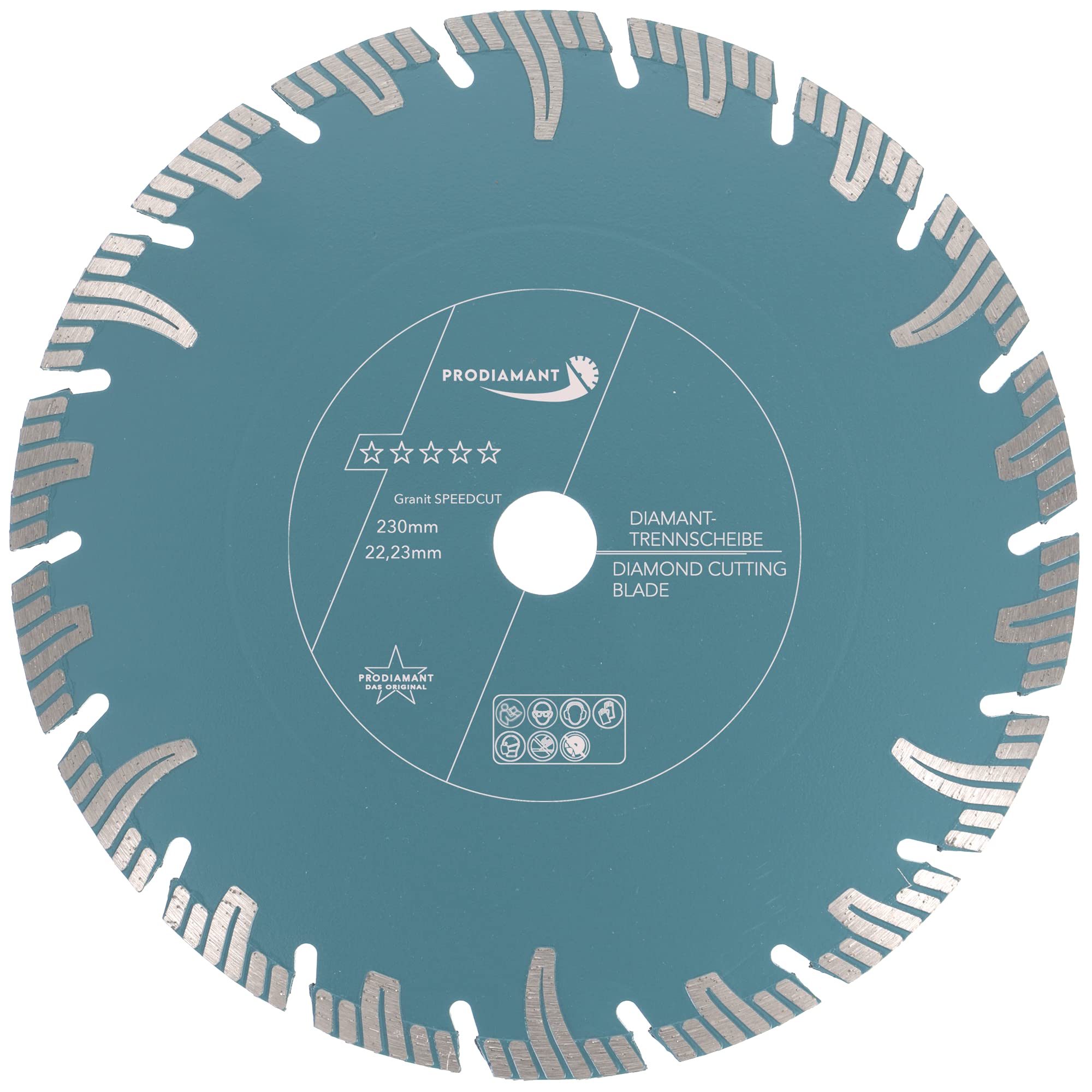PRODIAMANT Disco Diamantato Professionale Granito Taglio Superveloce 230 mm x 22,2 mm Disco da Taglio Diamantato