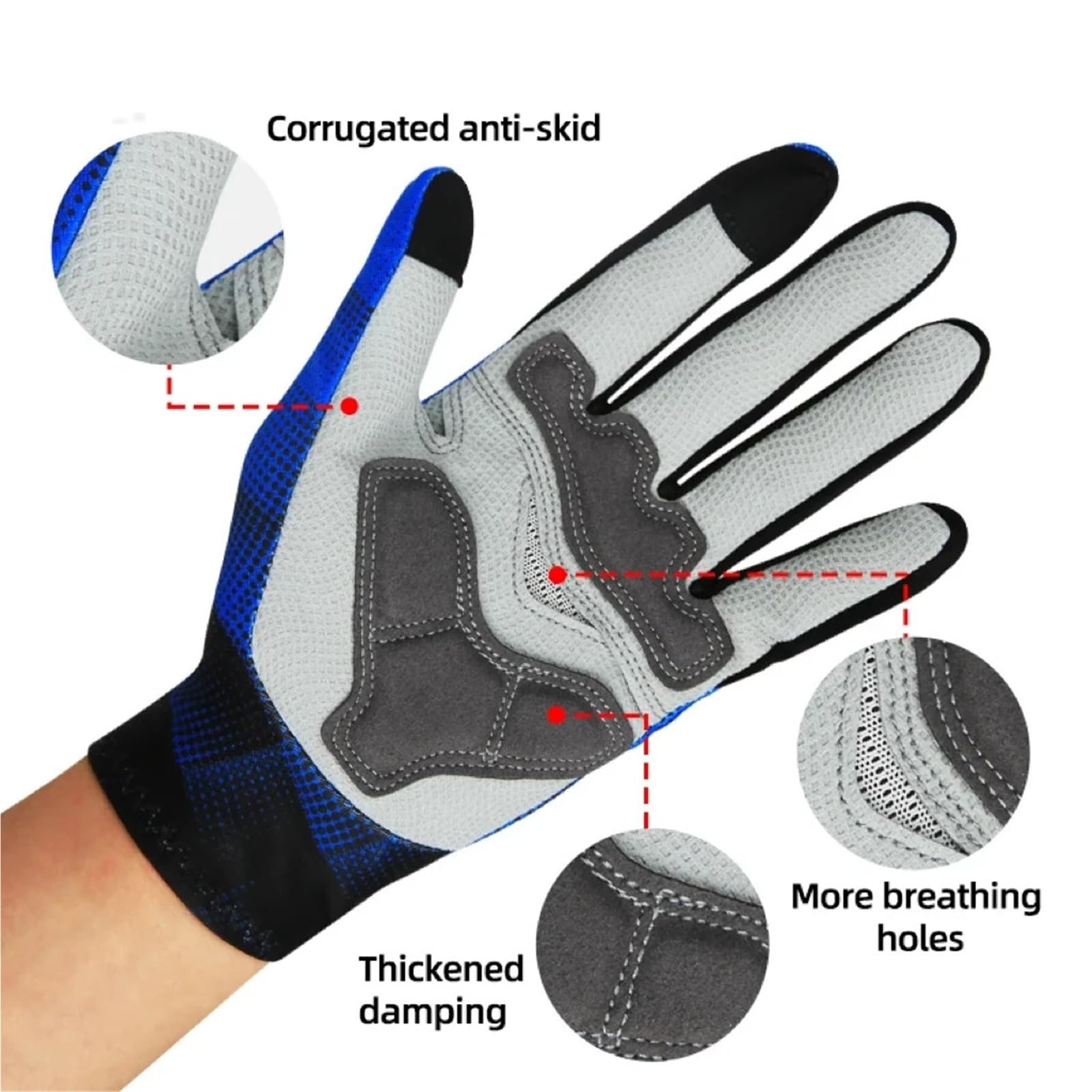 Generisch Unisex-Herbst-Winter-Fahrradhandschuhe, Thermo-Touchscreen, rutschfeste Lange Handschuhe for MTB-Fahrräder